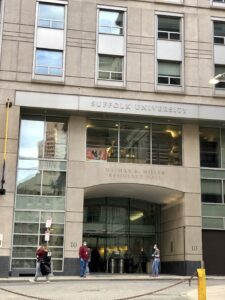 Suffolk University dorm building that served as temporary shelter during COVID pandemic