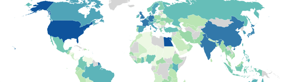 colorful map of the world