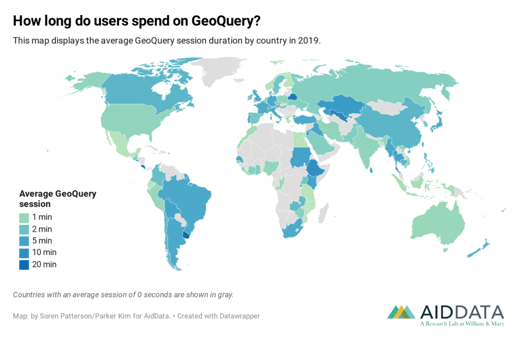 choropleth of user duration on geoquery