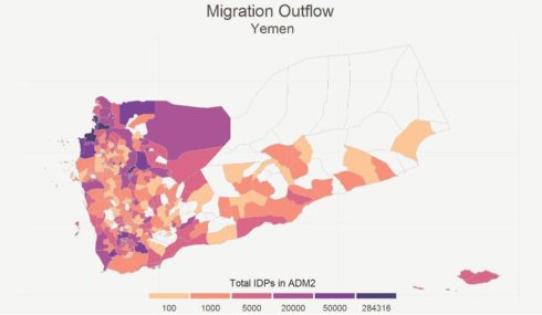 choropleth of migration outflow from Yemen