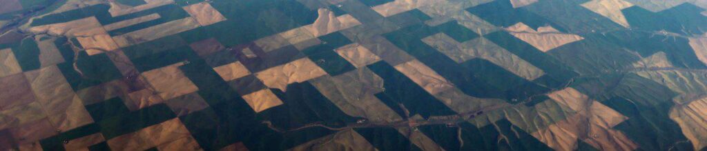 aerial view of farmland